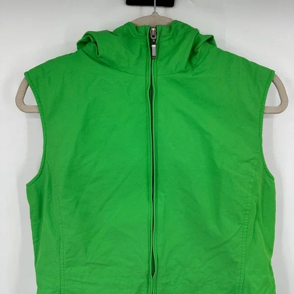 Talbots Womens Green Hooded Zip‎ Up Vest Size M Lightweight Outdoor Casual - Picture 2 of 10
